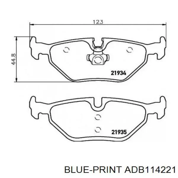 ADB114221 Blue Print pastillas de freno delanteras