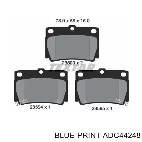 ADC44248 Blue Print pastillas de freno traseras