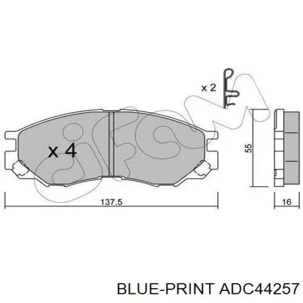 ADC44257 Blue Print pastillas de freno delanteras