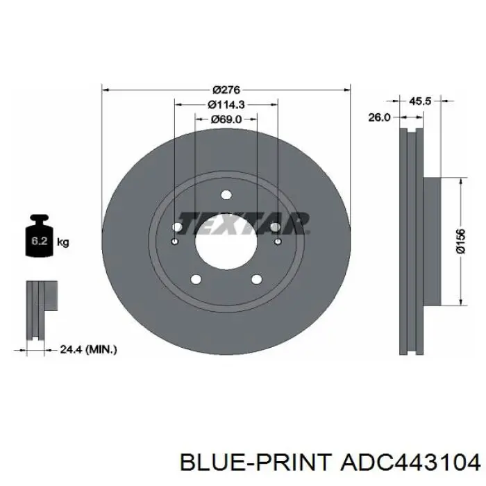 SD4312 Hi-q freno de disco delantero