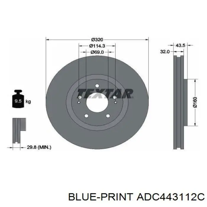 4615A031 Chrysler freno de disco delantero