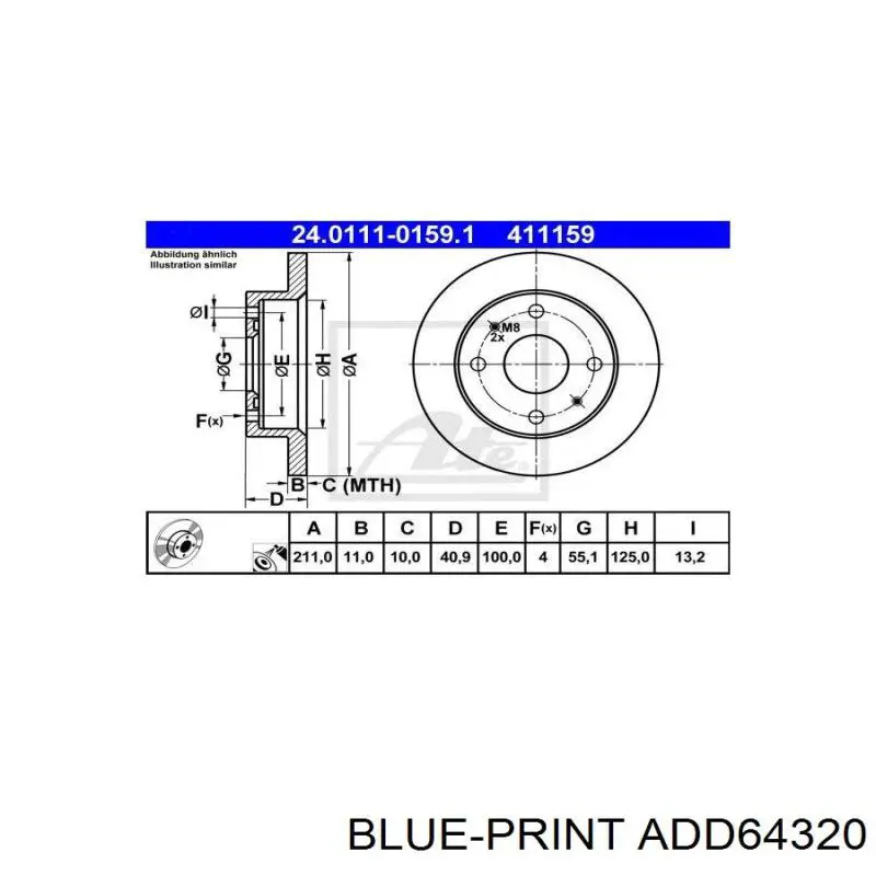 DI613C Japan Parts freno de disco delantero