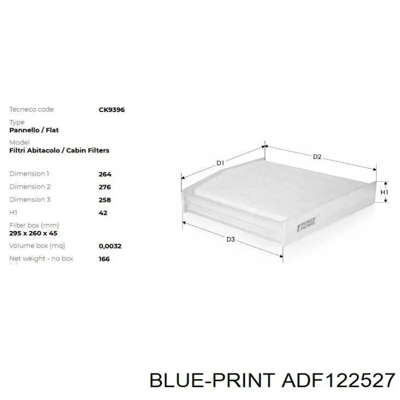 ADF122527 Blue Print filtro de habitáculo