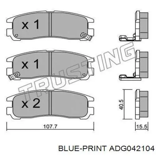 M2A0158302 Fiat/Alfa/Lancia pastillas de freno traseras