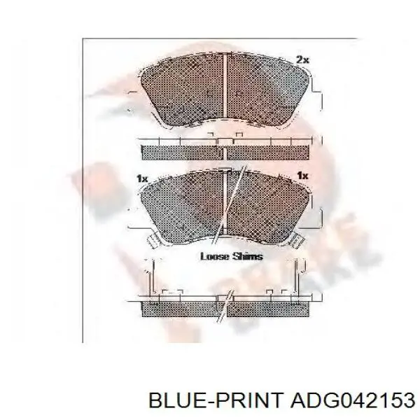 ADG042153 Blue Print pastillas de freno delanteras