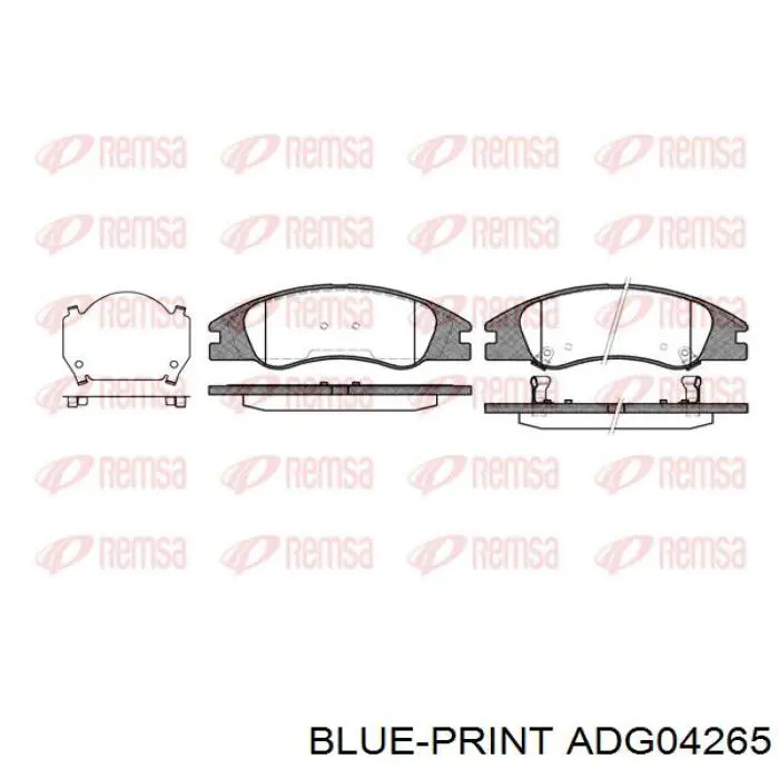 ADG04265 Blue Print pastillas de freno delanteras