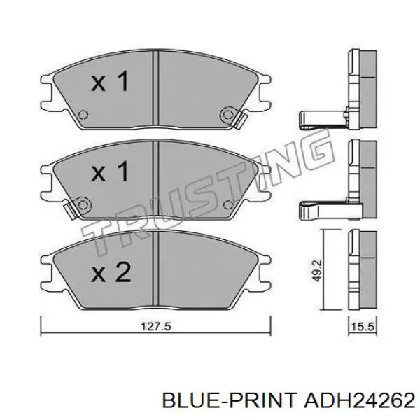 ADH24262 Blue Print pastillas de freno delanteras