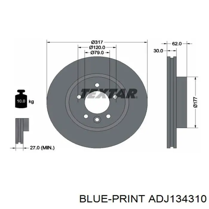  Freno de disco delantero para Land Rover Discovery 3 