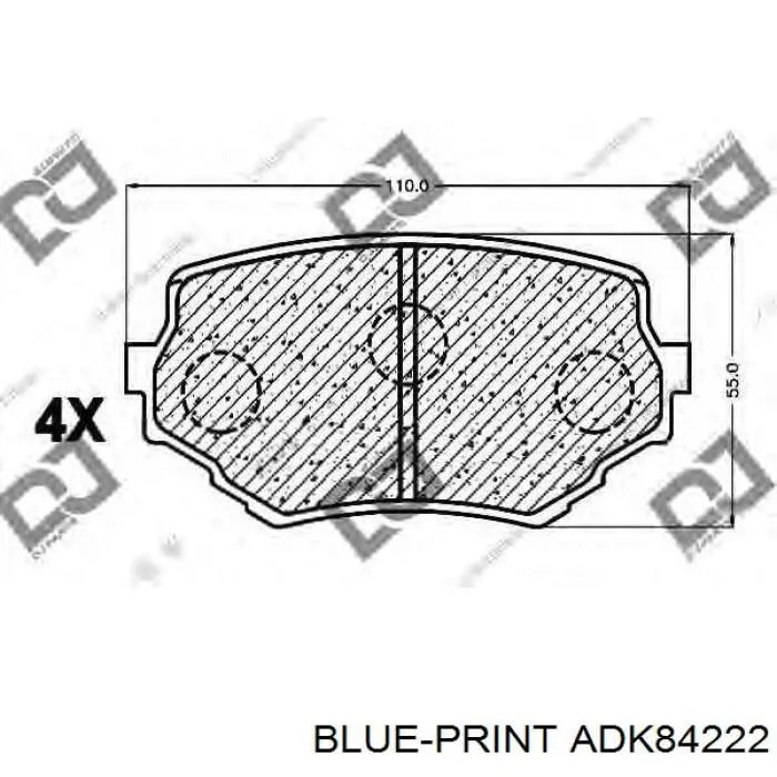 ADK84222 Blue Print pastillas de freno delanteras