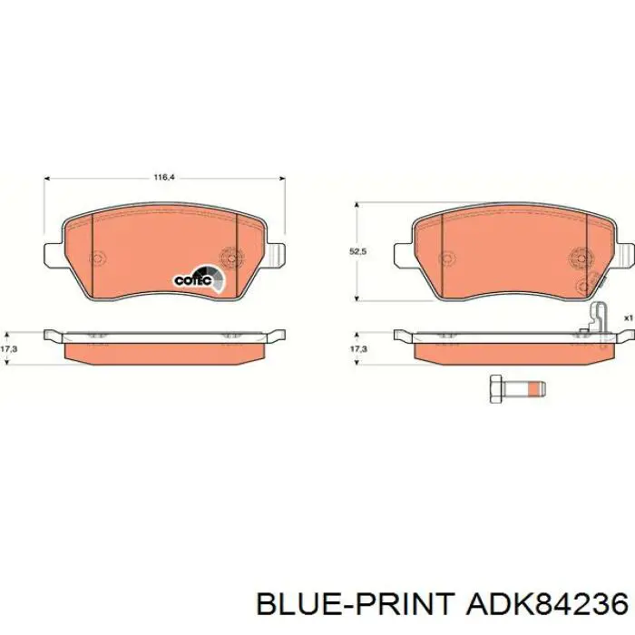 D1M601HA0B Nissan pastillas de freno delanteras