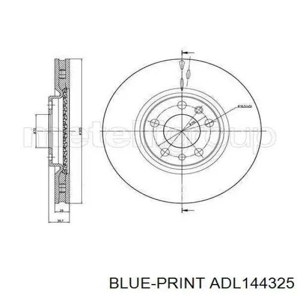 ADL144325 Blue Print freno de disco delantero