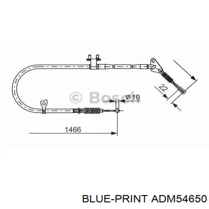 B45544410C Mazda cable de freno de mano trasero derecho