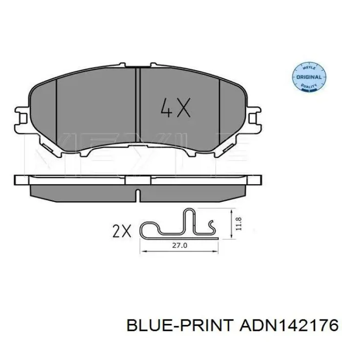 ADN142176 Blue Print pastillas de freno delanteras