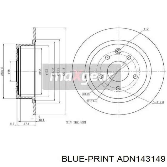 ADN143149 Blue Print freno de disco delantero