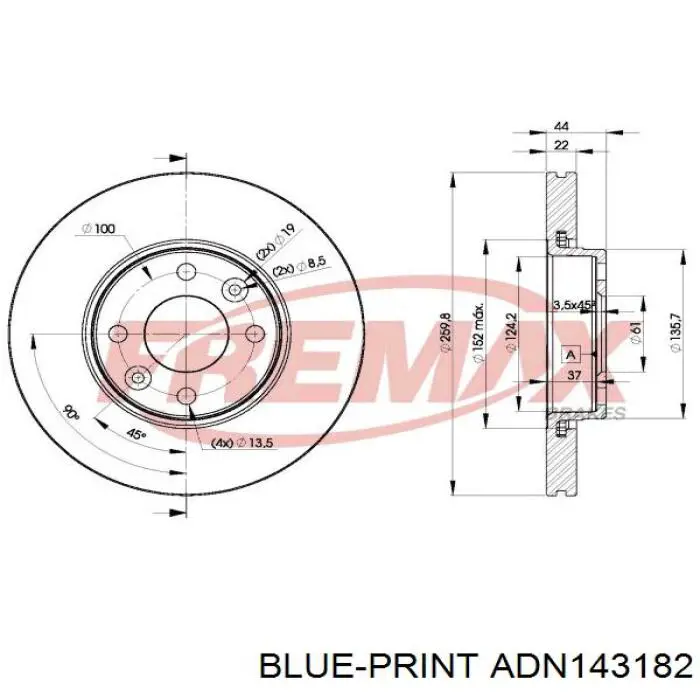 40206EE52A Nissan freno de disco delantero