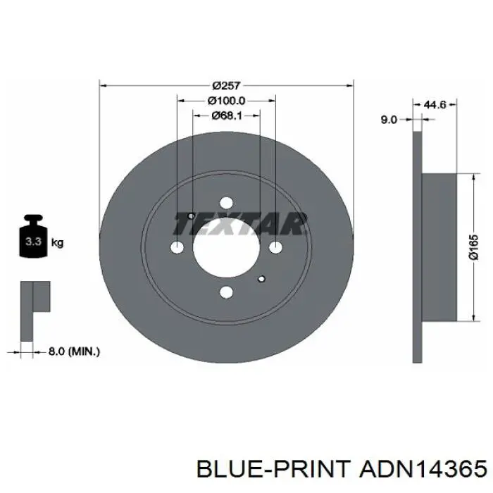 PB 1125 Starline disco de freno trasero