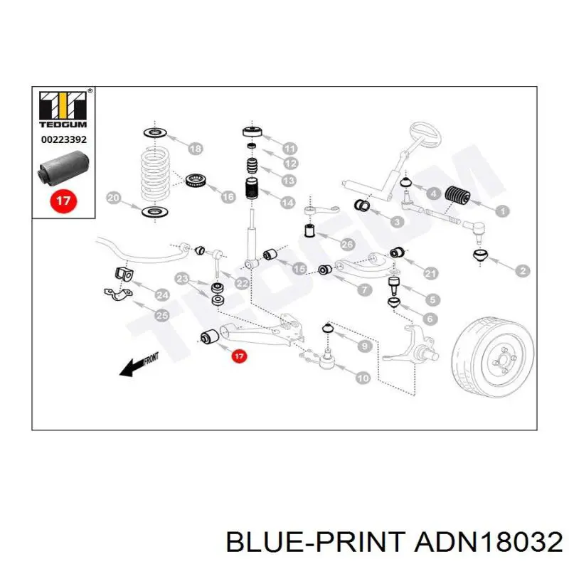  Silentblock de suspensión delantero inferior para Nissan Urvan E24