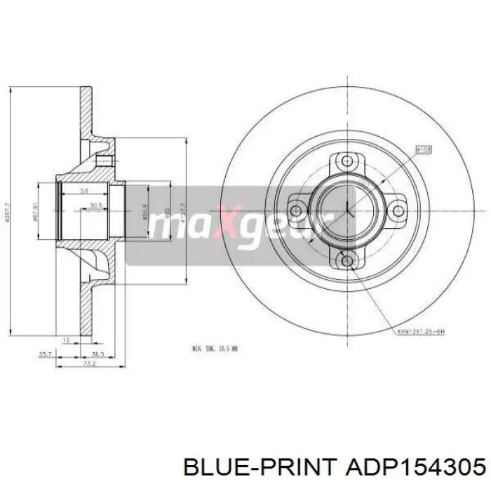  Disco de freno trasero para Peugeot 3008 