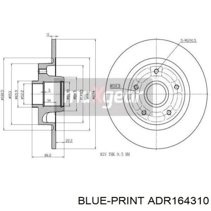 432000007RD Renault (RVI) disco de freno trasero