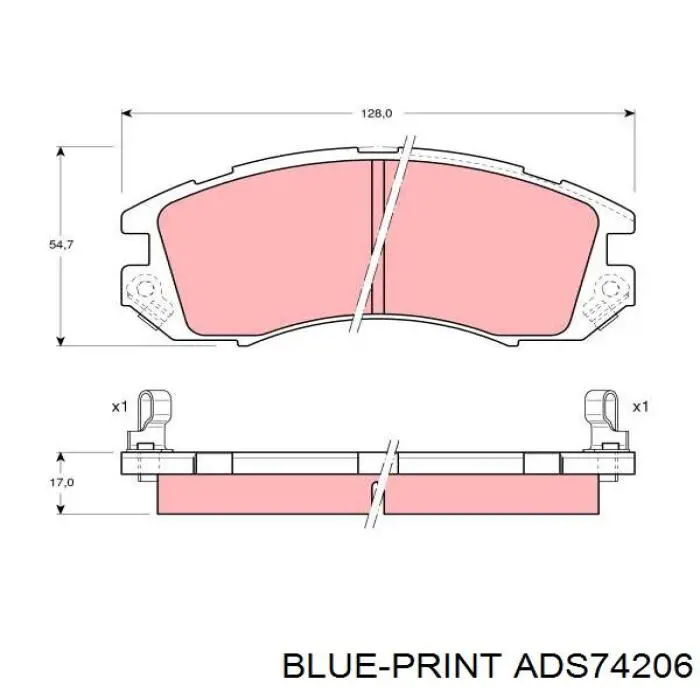 ADS74206 Blue Print pastillas de freno delanteras