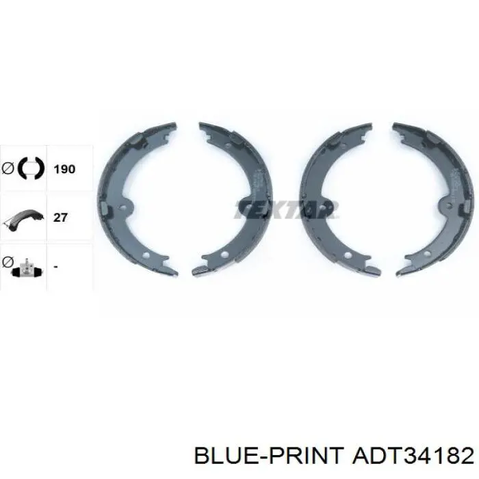 ADT34182 Blue Print juego de zapatas de frenos, freno de estacionamiento