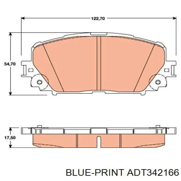 ADT342166 Blue Print pastillas de freno delanteras