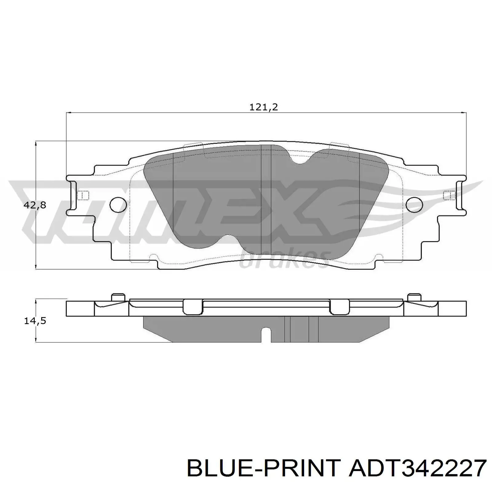 ADT342227 Blue Print pastillas de freno traseras