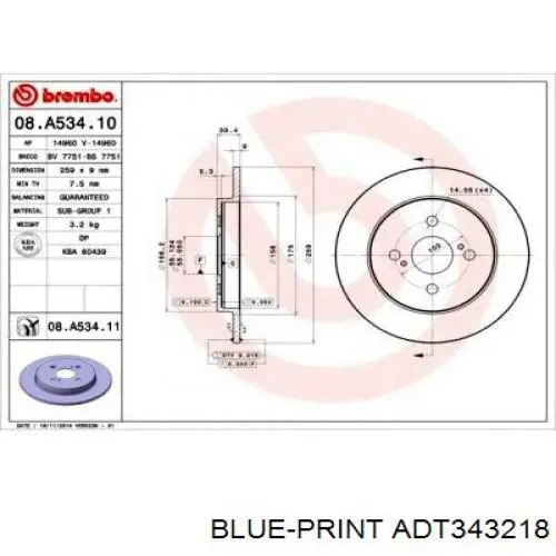  Disco de freno trasero para Toyota Scion 