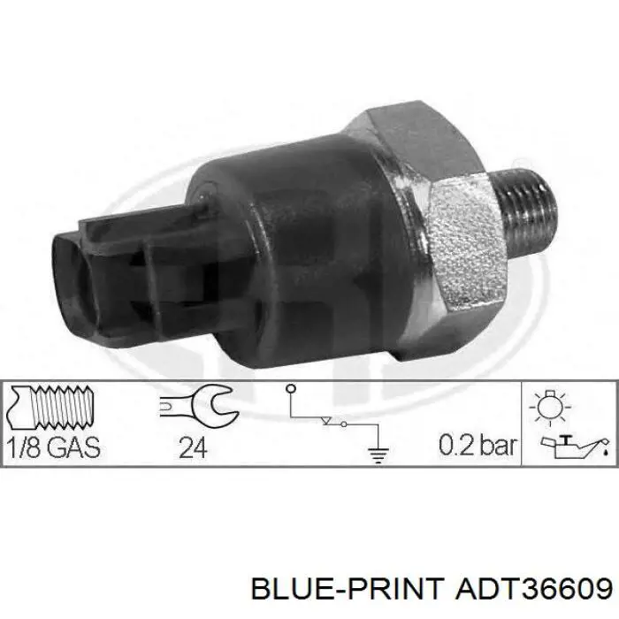 ADT36609 Blue Print indicador, presión del aceite