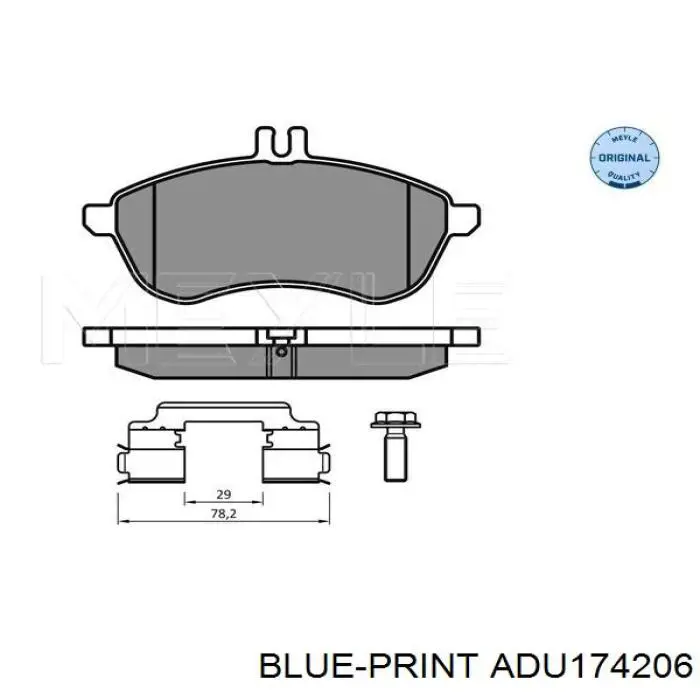 ADU174206 Blue Print pastillas de freno delanteras