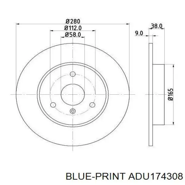 ADU174308 Blue Print freno de disco delantero