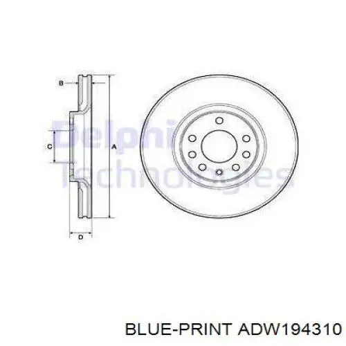 ADW194310 Blue Print freno de disco delantero