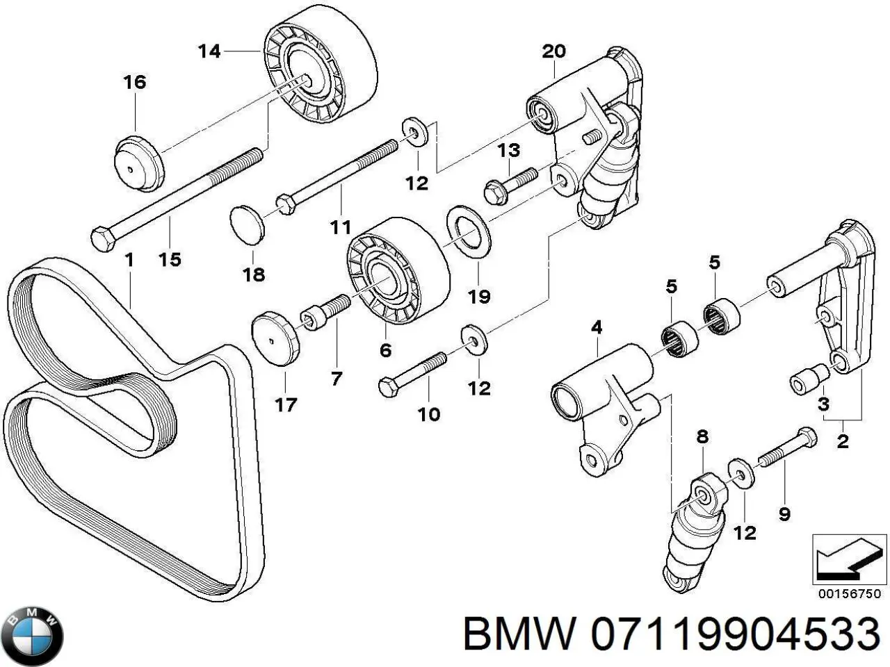 07119912652 BMW tornillo de culata