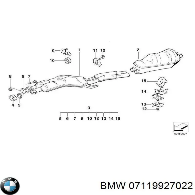 07119927022 BMW tuerca, colector de escape