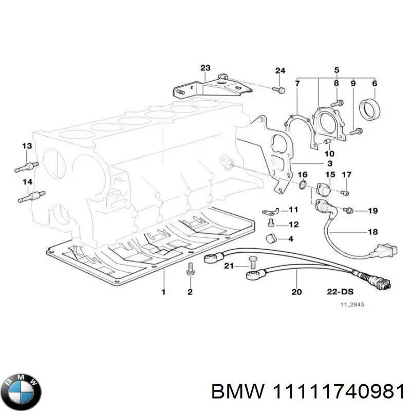 11111740981 BMW juego completo de juntas, motor, inferior