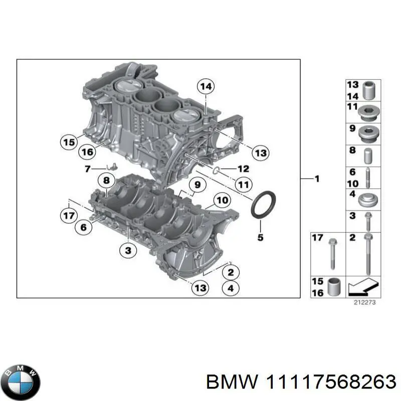 11117568263 BMW anillo retén, cigüeñal