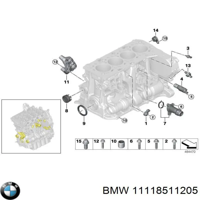  Tornillo/Valvula, Bloque de sistema de refrigeración para BMW X5 E53