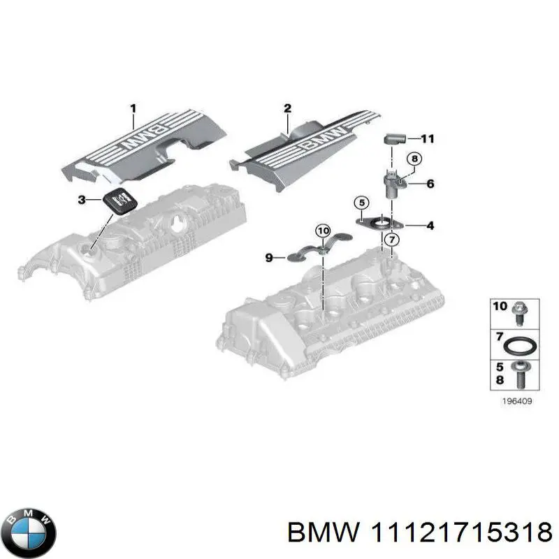 11121715318 BMW tapa de tubo de llenado de aceite