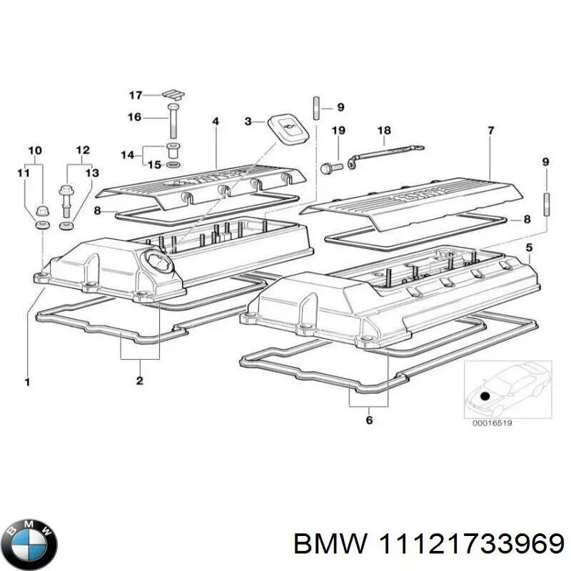 11121733969 BMW junta tapa de culatas