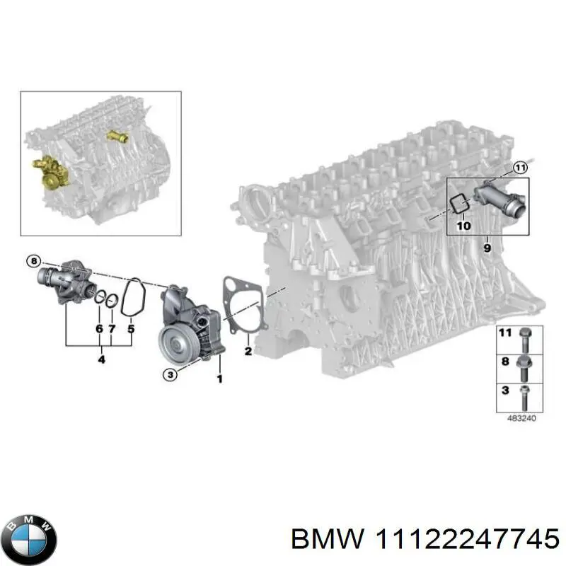  Junta de brida de sistema derefrigeración para BMW X5 E70