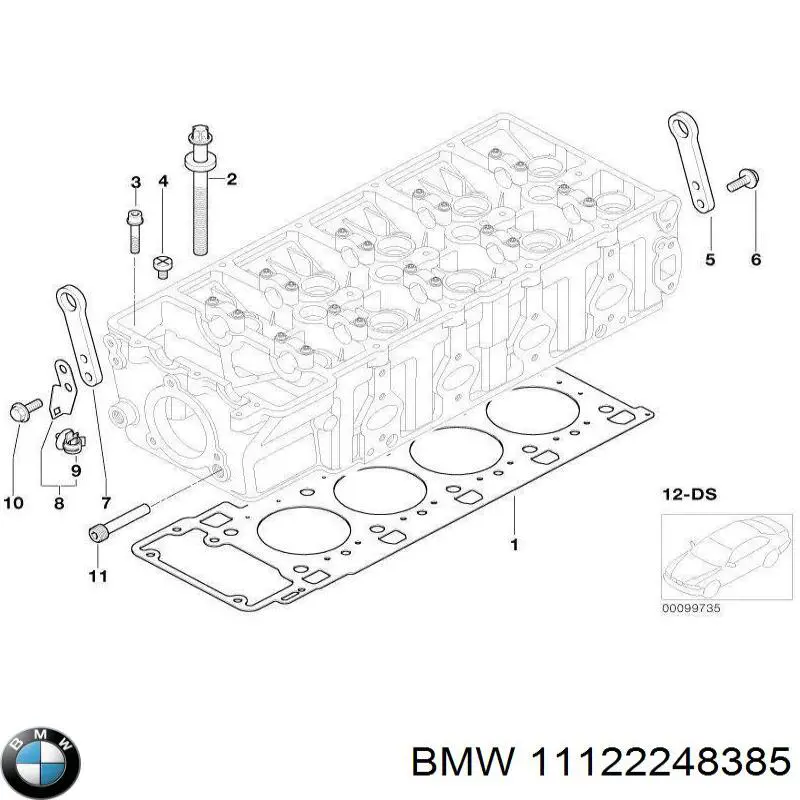  Junta de culata derecha para BMW 7 E65, E66, E67