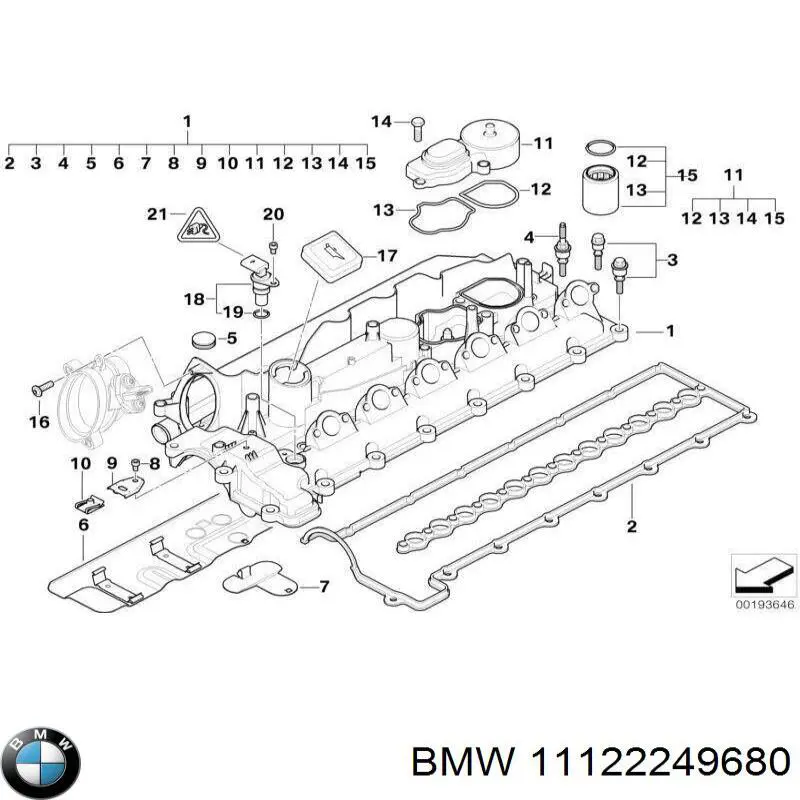 11122249680 BMW tapa de culata