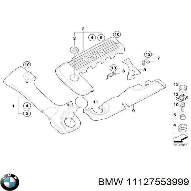 11127553999 BMW junta, adaptador de filtro de aceite