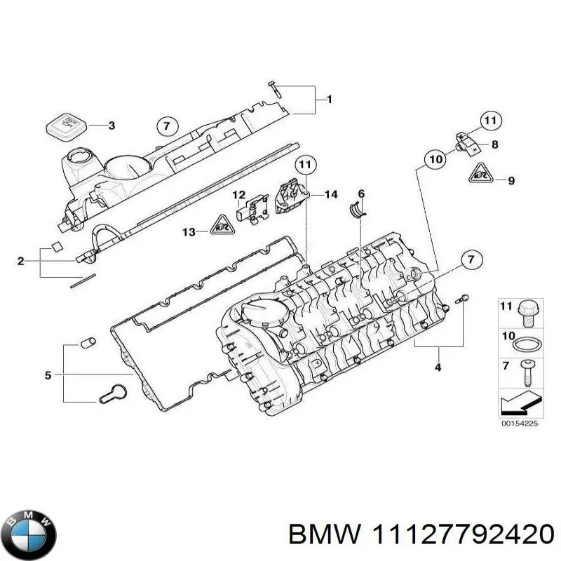 11127792420 BMW tapa de valvula derecha