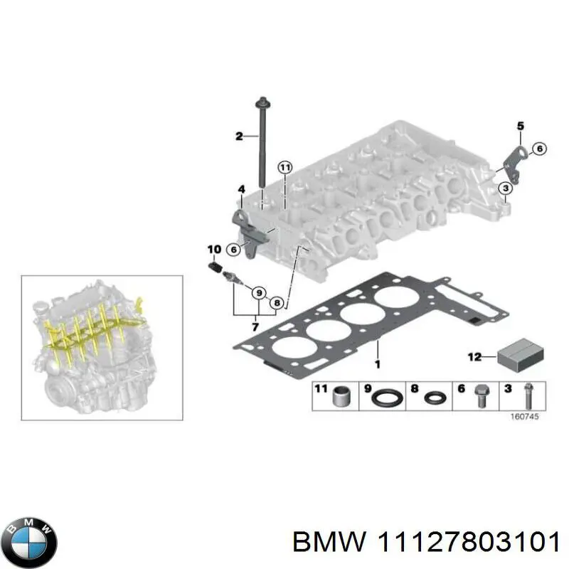 11127803101 BMW junta de culata