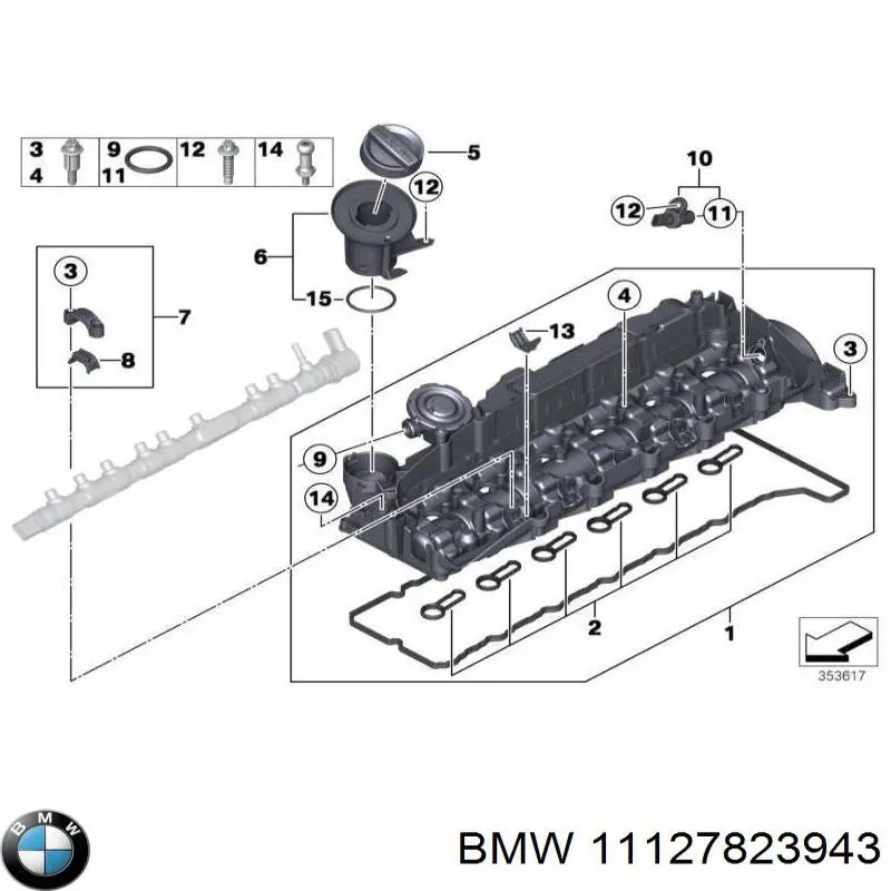 11127823943 BMW junta de la tapa de válvulas del motor