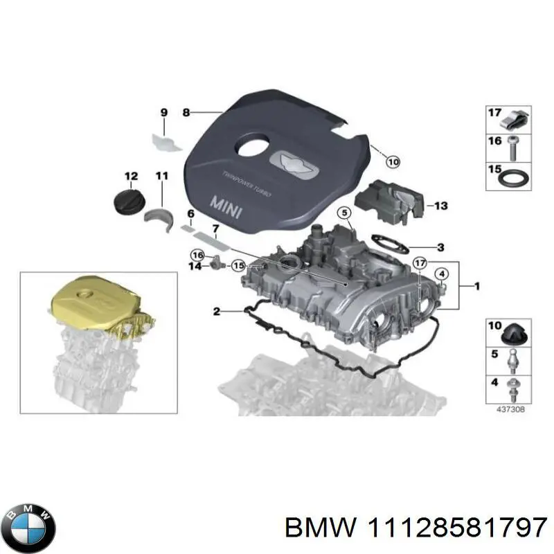 11128581797 BMW tapa de culata