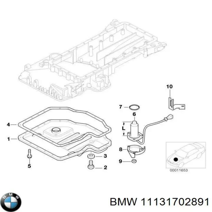 11131702891 BMW cárter de aceite