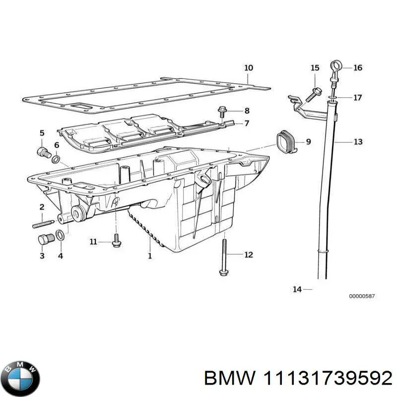 11131739592 BMW junta, cárter de aceite, superior