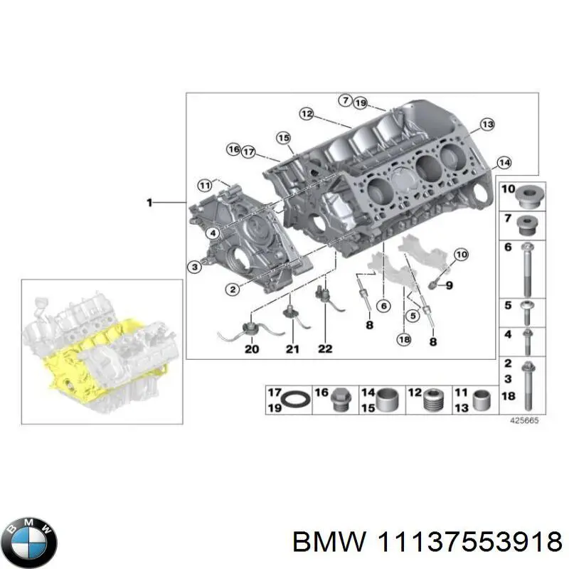 11137553918 BMW tapón roscado, colector de aceite